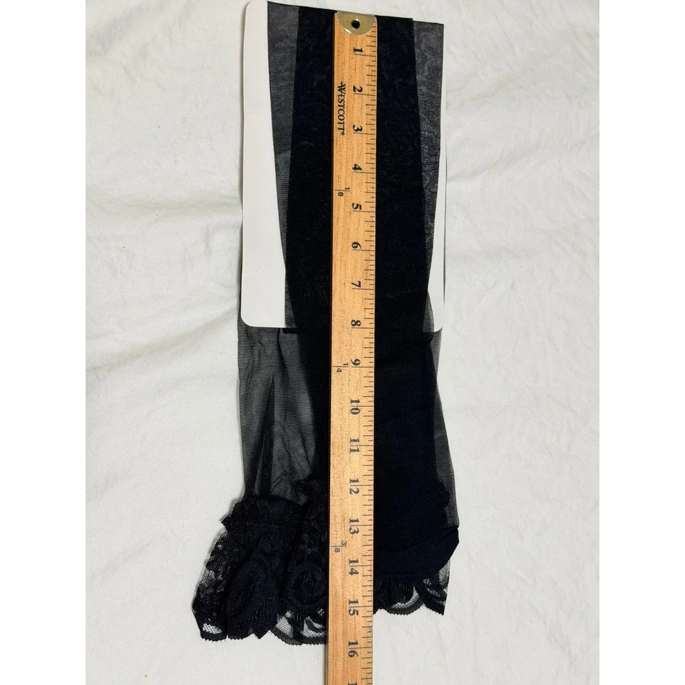 Vintage Christian Dior, Givenchy Pantyhose Lot 3 Pairs Black Dot Lace‎ Shimmer